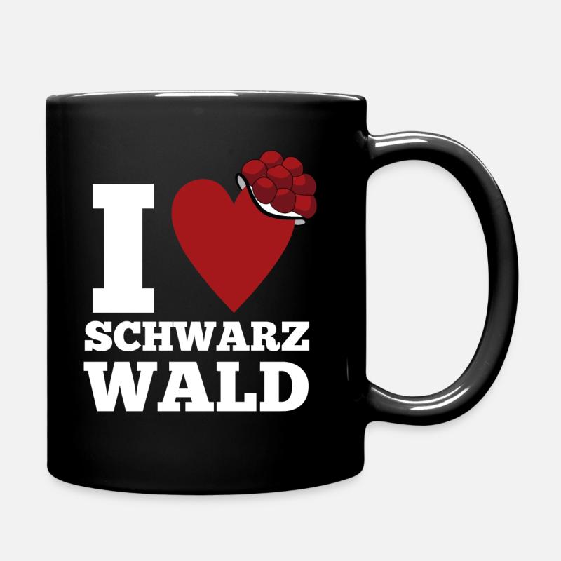 Ich liebe den Schwarzwald Bollenhut Spruch - Tasse einfarbig - Schwarz