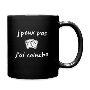 jeu de carte jeux de carte jeu de belote coinche - Mug uni - noir - Droite