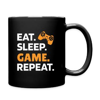 Eat Sleep Game Repeat Video Jeux DeJouer Cadeau - Mug uni - noir - Droite
