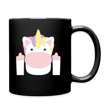 middle finger - Full Colour Mug - black - Right