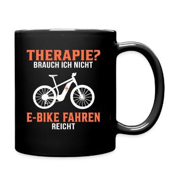 E-Bike Fahrer Elektrofahrrad E-Biker Spruch lustig - Tasse einfarbig - Schwarz - Rechts