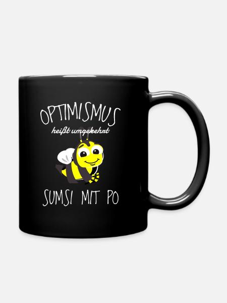 Damen Sumsi mit Po Optimismus Imker Bienen Honig - Tasse einfarbig - Schwarz