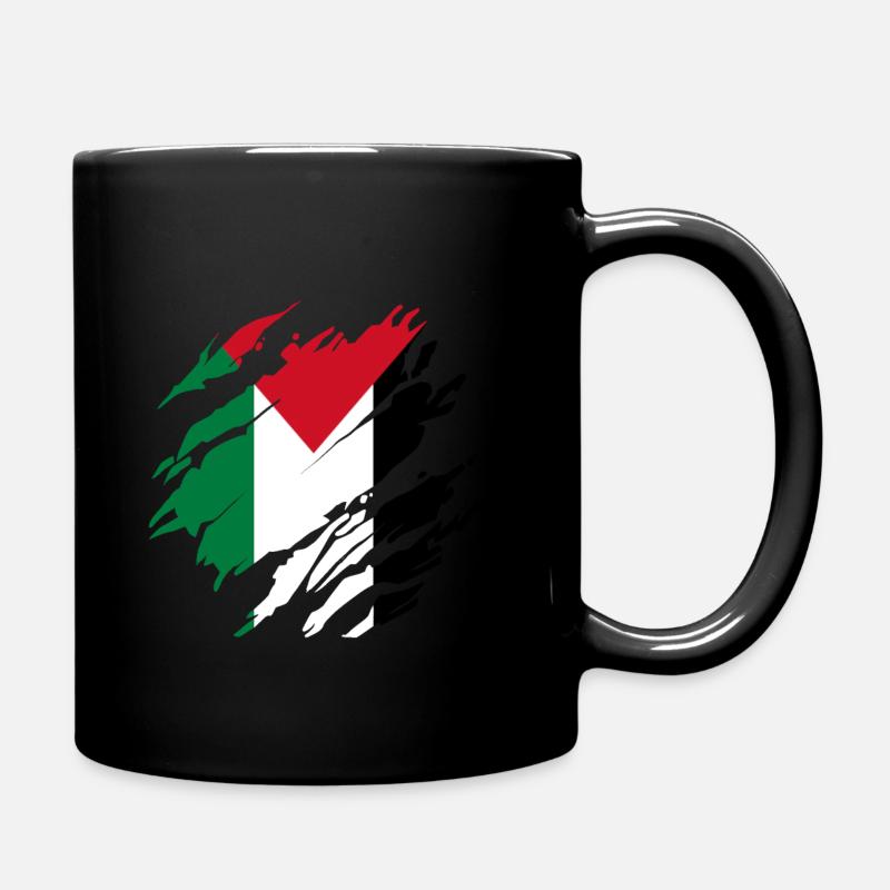 Gaza Strip Palestine Palestinian Flag - Full Colour Mug - black