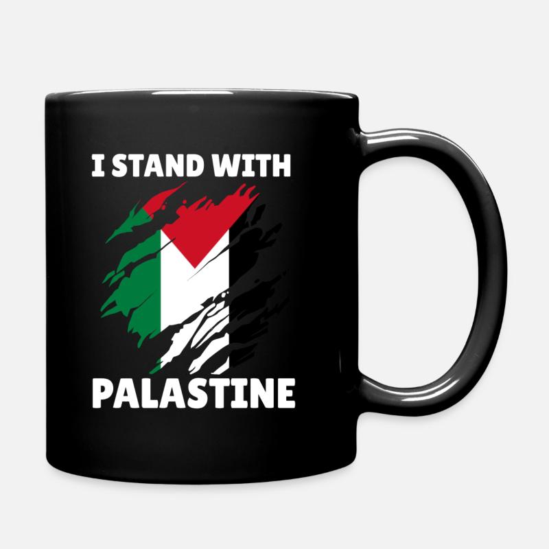 Palestinian Flag I Stand With Palestine - Full Colour Mug - black