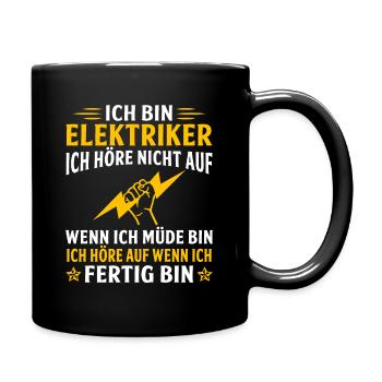 ich bin elektriker geschenk für elektriker - Tasse einfarbig - Schwarz - Rechts