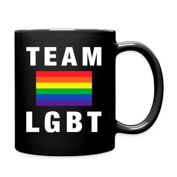 Team LGBT Rainbow Colors Pride LGBTQ Football - Full Colour Mug - black - Right