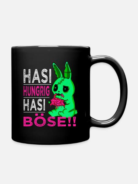Hasi Hungrig Hasi Böse Hunger macht Böse - Tasse einfarbig - Schwarz