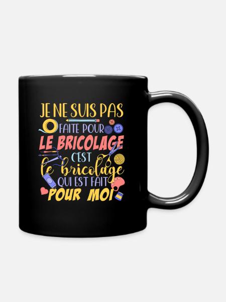 Femme Bricoleuse Phrases Drôles Cadeau Bricolage - Mug uni - noir