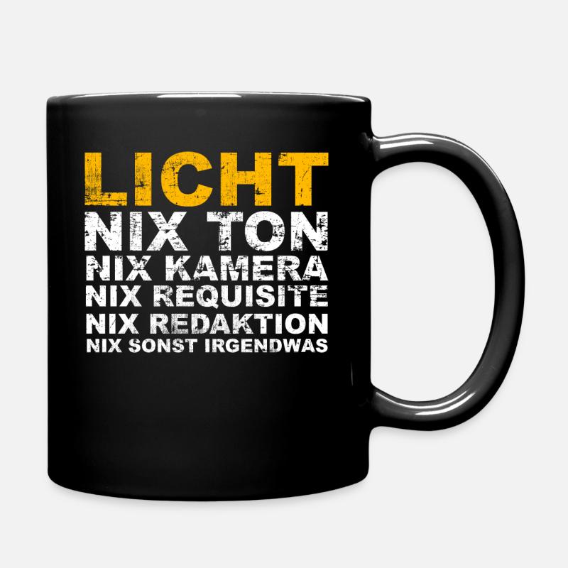 LICHT Beleuchter Beleuchtung Kamera Lichttechniker - Tasse einfarbig - Schwarz