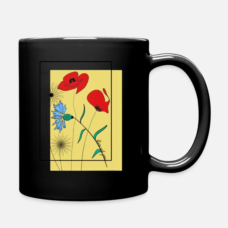 Flower Power - Tasse einfarbig - Schwarz