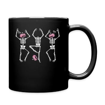 Drôle de squelettes dansants Halloween Ballerine rose - Mug uni - noir - Droite