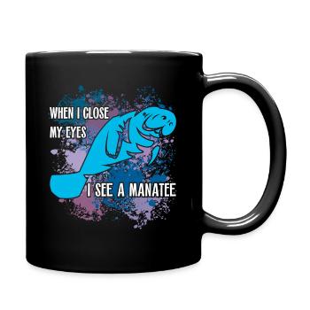 Ich träume von Manatee und Dugong - Tasse einfarbig - Schwarz - Rechts