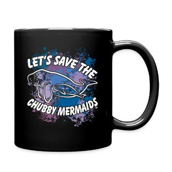 Let's save the manatees - Full Colour Mug - black - Right