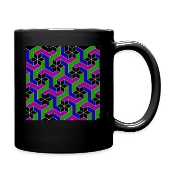 Geometrie2 - Tasse einfarbig - Schwarz - Rechts