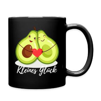 Kleines Glück - Werdende Eltern Avocado Familie - Tasse einfarbig - Schwarz - Rechts