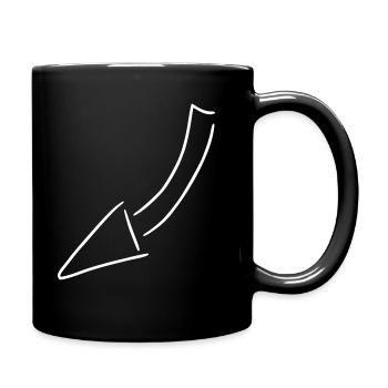 Pfeil Zeichnung Skizze weiß - Tasse einfarbig - Schwarz - Rechts