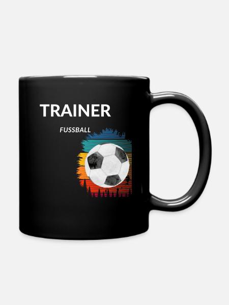 Trainer Fußball - Tasse einfarbig - Schwarz