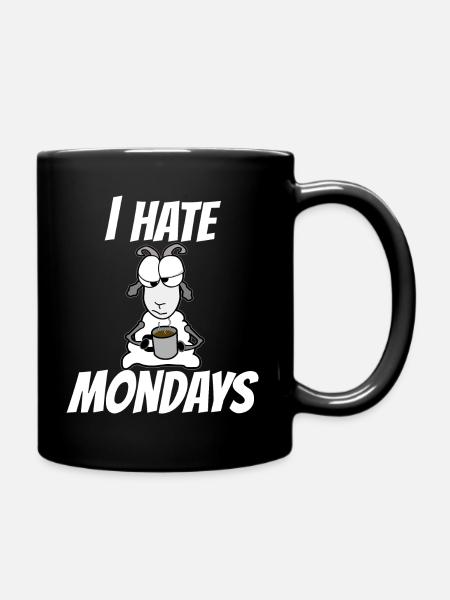Lundi - Je déteste les lundis - Mug uni - noir