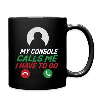 Meine Konsole ruft mich an - Tasse einfarbig - Schwarz - Rechts