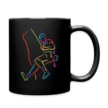 Klettern bunt Bouldern Climbing Kletterer - Tasse einfarbig - Schwarz - Rechts