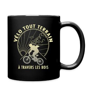 Vélo tout terrain à travers les bois - Mug uni - noir - Droite