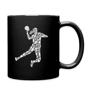 Handballerin Symbole Frauen Mädchen Handball - Tasse einfarbig - Schwarz - Rechts