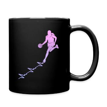 Basketball Player Heart Line Women Girls Basketball - Full Colour Mug - black - Right