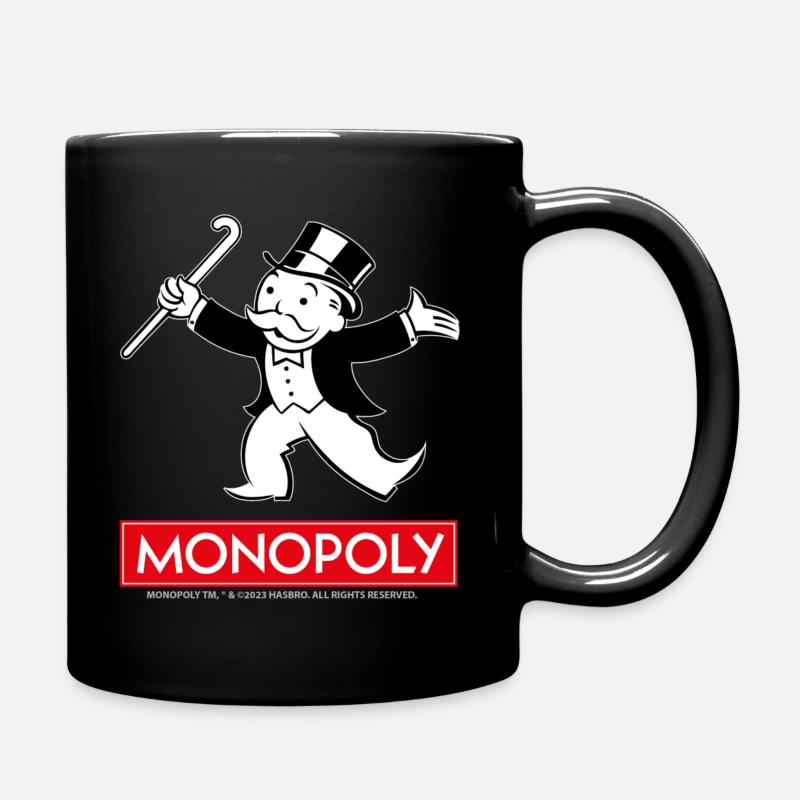 Monopoly Klassisches Logo Mit Mr. Monopoly - Tasse einfarbig - Schwarz