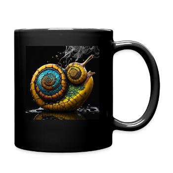 Evolution of snail - Tasse einfarbig - Schwarz - Rechts