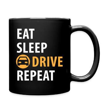 Reise, Autoreise, Auto fahren, Urlaub - Tasse einfarbig - Schwarz - Rechts