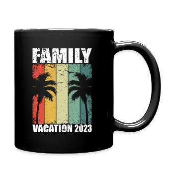 Vintage Familienurlaub 2023 | Urlaubsreisen - Tasse einfarbig - Schwarz - Rechts
