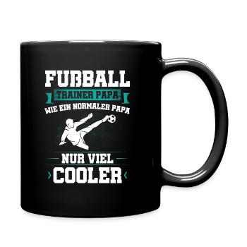 Fußball Trainer Papa Geschenkidee - Tasse einfarbig - Schwarz - Rechts
