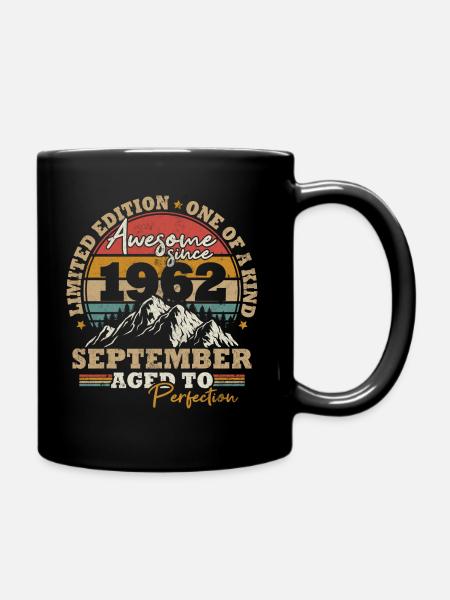 Septembre 1962 Vintage Retro Cadeau d’anniversaire - Mug uni - noir