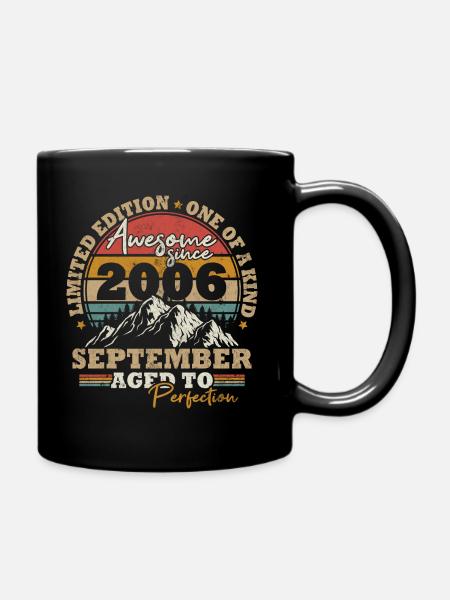 September 2006 Vintage Retro Birthday Gift - Full Colour Mug - black