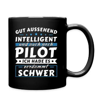 Gut aussehend intelligent - Pilot Edition - Tasse einfarbig - Schwarz - Rechts