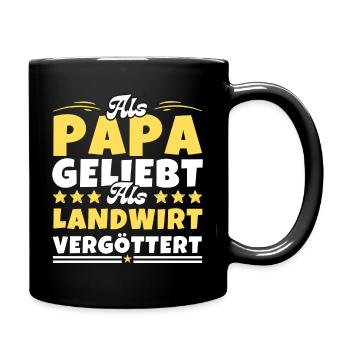 Als Papa geliebt, als Landwirt vergöttert - Tasse einfarbig - Schwarz - Rechts