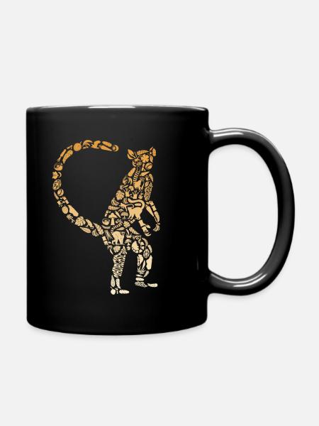 Lemuren Madagaskar Katta Damen Lemur Kinder - Tasse einfarbig - Schwarz