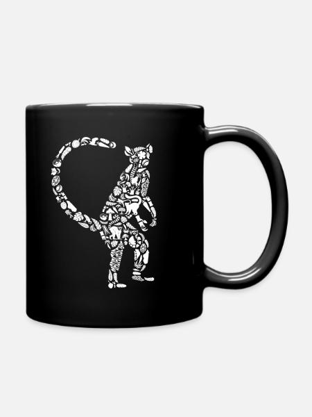 Lémuriens Madagascar Lémurien à queue annelée Filles Lémurien Dames - Mug uni - noir