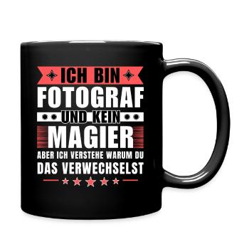 Ich bin Fotograf und kein Magier - Tasse einfarbig - Schwarz - Rechts