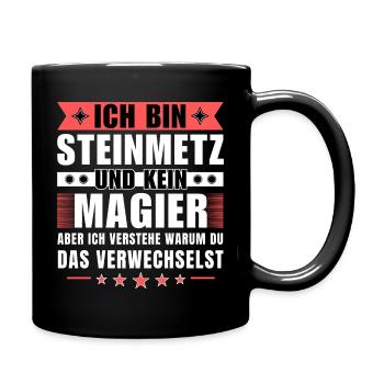 Ich bin Steinmetz und kein Magier - Tasse einfarbig - Schwarz - Rechts