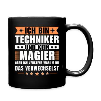 Ich bin Techniker und kein Magier - Tasse einfarbig - Schwarz - Rechts