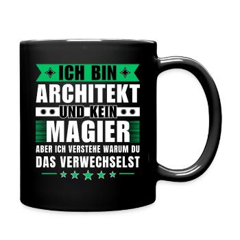 Ich bin Architekt und kein Magier - Tasse einfarbig - Schwarz - Rechts