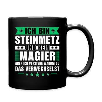 Ich bin Steinmetz und kein Magier - Tasse einfarbig - Schwarz - Rechts