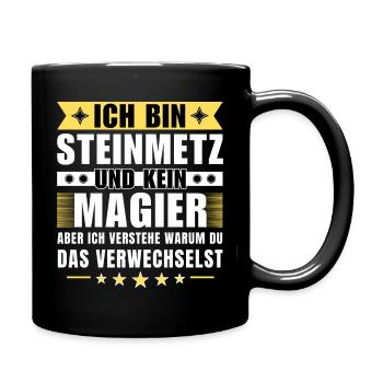 Ich bin Steinmetz und kein Magier - Tasse einfarbig - Schwarz - Rechts