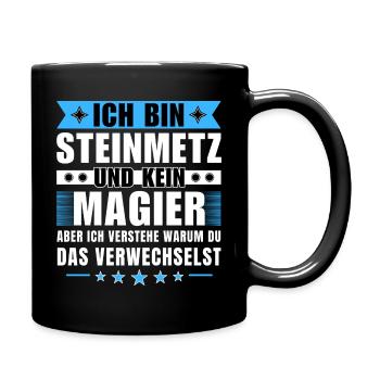 Ich bin Steinmetz und kein Magier - Tasse einfarbig - Schwarz - Rechts