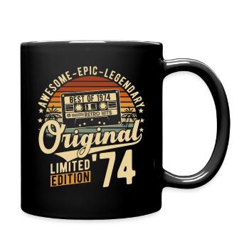 1974 Jahrgang Retro Vintage Geburstag Geschenk - Tasse einfarbig - Schwarz - Rechts