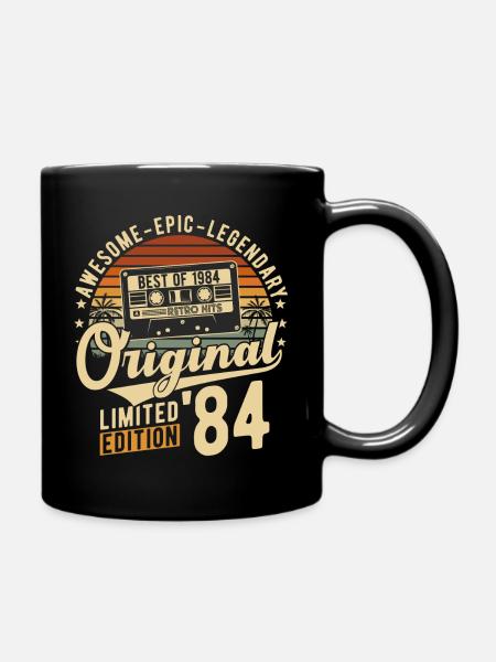 1984 Jahrgang Retro Vintage Geburstag Geschenk - Tasse einfarbig - Schwarz