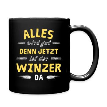 Alles wird gut denn jetzt ist der Winzer da - Tasse einfarbig - Schwarz - Rechts