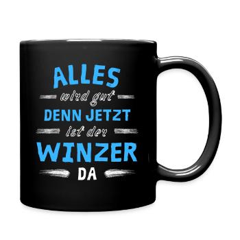 Alles wird gut denn jetzt ist der Winzer da - Tasse einfarbig - Schwarz - Rechts