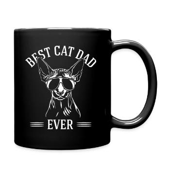 Best Cat Dad Ever Sphynx Cat Cats Wilsigns - Full Colour Mug - black - Right